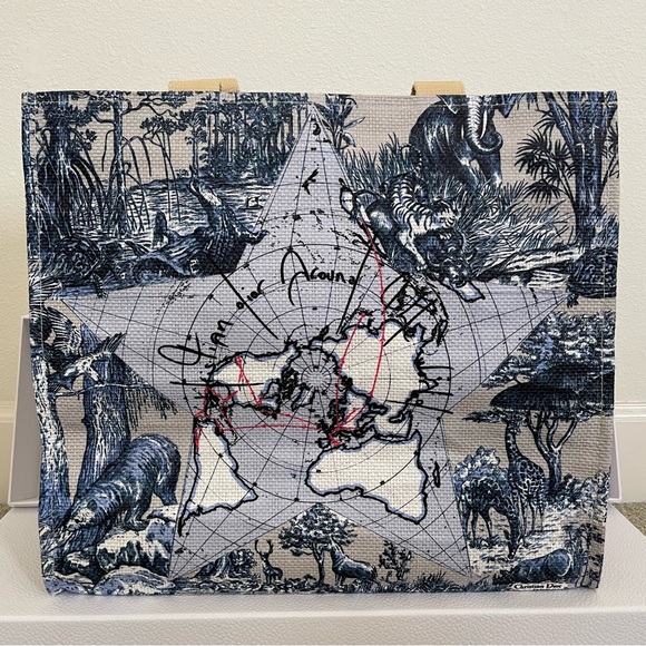 Dior Around the World Straw Tote - Picture 2 of 6